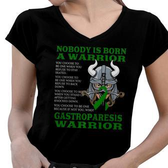 Gastroparesis Awareness Gastroparesis Warrior Women V-Neck T-Shirt | Mazezy