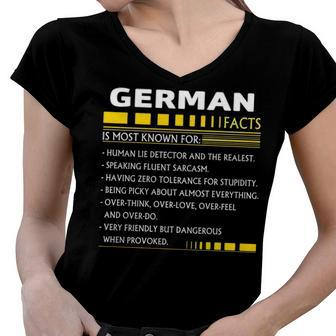German Name Gift German Facts Women V-Neck T-Shirt - Seseable