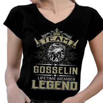 Gosselin Name Gift Team Gosselin Lifetime Member Legend Women V-Neck T-Shirt - Seseable