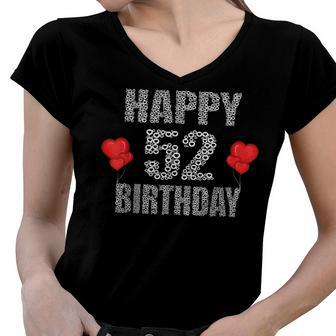 Happy 52Nd Birthday Idea For Mom And Dad 52 Years Old Women V-Neck T-Shirt - Seseable
