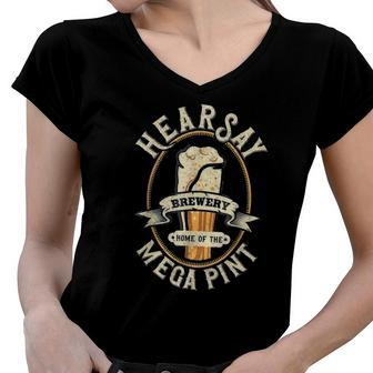 Hearsay Mega Pint Brewing Objection Hear Say Vintage Women V-Neck T-Shirt | Mazezy