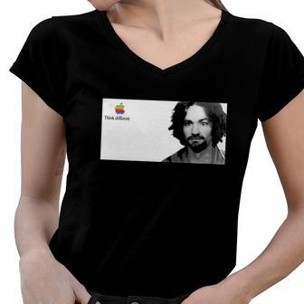 Heres To The Crazy Ones Think Different Women V-Neck T-Shirt | Mazezy