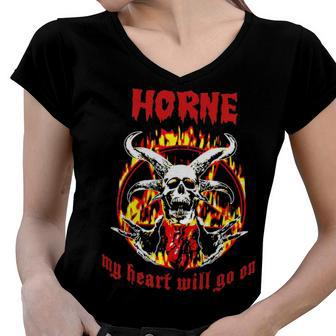 Horne Name Gift Horne Name Halloween Gift Women V-Neck T-Shirt - Seseable