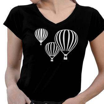 Hot Air Balloons Balloonist Women V-Neck T-Shirt | Mazezy