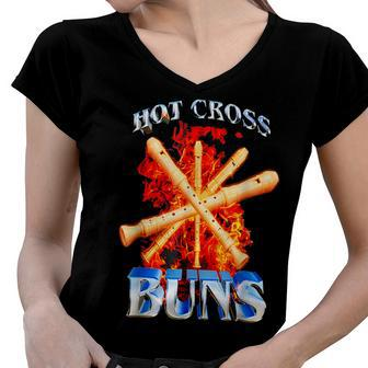 Hot Cross Buns V2 Women V-Neck T-Shirt | Mazezy