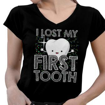 I Lost My First Tooth Baby Tooth Fairy Women V-Neck T-Shirt | Mazezy