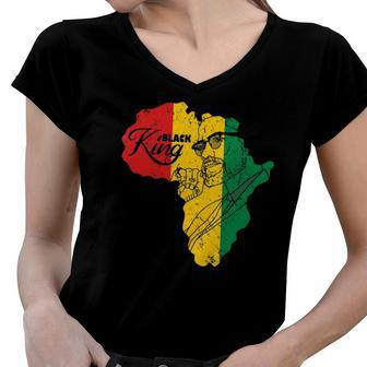 Im Black King History Patriotic African American Man Women V-Neck T-Shirt | Mazezy DE