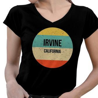 Irvine California Irvine Vintage Retro Women V-Neck T-Shirt | Mazezy