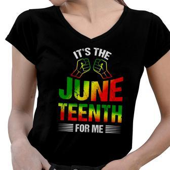 Its The Juneteenth For Me Free-Ish Since 1865 Independence Women V-Neck T-Shirt | Mazezy