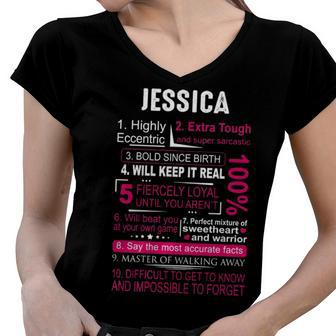 Jessica Name Gift Jessica Name Women V-Neck T-Shirt - Seseable