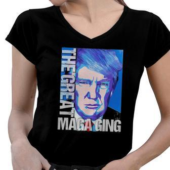 Joe Biden Ultra Maga The Return Of The Great Maga King Women V-Neck T-Shirt | Mazezy