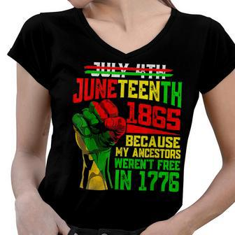 July 4Th Junenth 1865 Because My Ancestors Mens Girls Women V-Neck T-Shirt | Mazezy