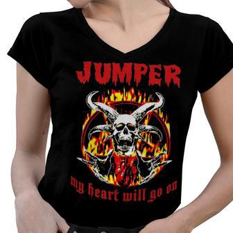 Jumper Name Gift Jumper Name Halloween Gift Women V-Neck T-Shirt - Seseable