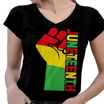 Juneteenth Independence Day 2022 Gift Idea Women V-Neck T-Shirt | Mazezy