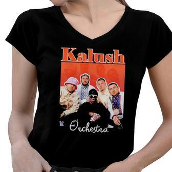 Kalush Orchestra Stefania Eurovision 2022 Music Band Women V-Neck T-Shirt | Mazezy
