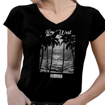 Key West Souvenir - Florida Reminder Women V-Neck T-Shirt | Mazezy