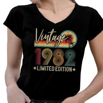 Limited Edition 1982 40Th Birthday 40 Years Old Gag Gift Women V-Neck T-Shirt | Mazezy