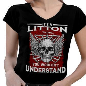 Litton Name Shirt Litton Family Name Women V-Neck T-Shirt - Monsterry