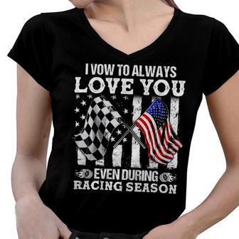 Love You During Racing Season Women V-Neck T-Shirt | Favorety