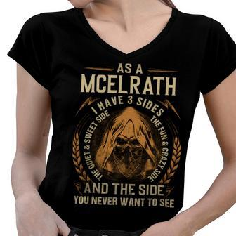 Mcelrath Name Shirt Mcelrath Family Name V2 Women V-Neck T-Shirt - Monsterry UK