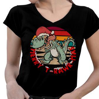 Merry Trawrmas Women V-Neck T-Shirt | Favorety UK