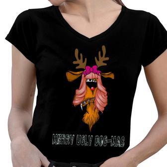 Merry Ugly Dog - Mas Women V-Neck T-Shirt | Favorety AU