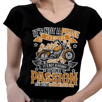 Motorcycle Passion Biker Cute Dreaming 488 Shirt Women V-Neck T-Shirt | Favorety