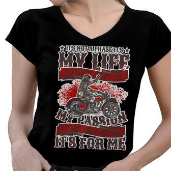 Motorcycle Passion Biker Safety 487 Shirt Women V-Neck T-Shirt | Favorety