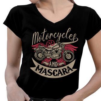 Motorcycles Mascara Moped Chopper 463 Shirt Women V-Neck T-Shirt | Favorety UK