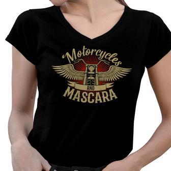 Motorcycles Mascara Moped Chopper 464 Shirt Women V-Neck T-Shirt | Favorety UK