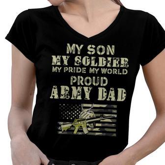 My Son My Soldier My Pride My World 695 Shirt Women V-Neck T-Shirt | Favorety CA