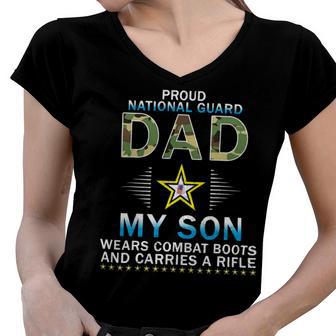 My Son Wears Combat Bootsproud 689 Shirt Women V-Neck T-Shirt | Favorety