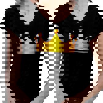 New King Crown Royalty Gift Women V-Neck T-Shirt | Mazezy