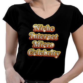 Niche Internet Micro Celebrity Unisex Women V-Neck T-Shirt | Mazezy