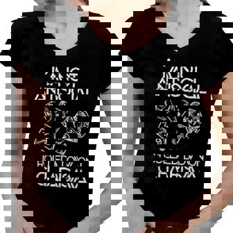 Not Antisocial Rolled Low Charisma Funny Dice Rpg Dragon Women V-Neck T-Shirt | Mazezy