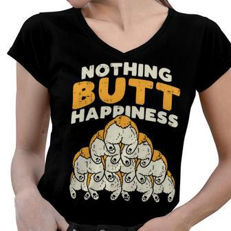 Nothing Butt Happiness Funny Welsh Corgi Dog Pet Lover Gift V2 Women V-Neck T-Shirt - Monsterry AU