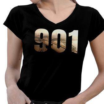 Official Memphis Area Code 901 Women V-Neck T-Shirt | Mazezy