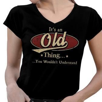 Old Shirt Personalized Name Gifts T Shirt Name Print T Shirts Shirts With Name Old Women V-Neck T-Shirt - Seseable