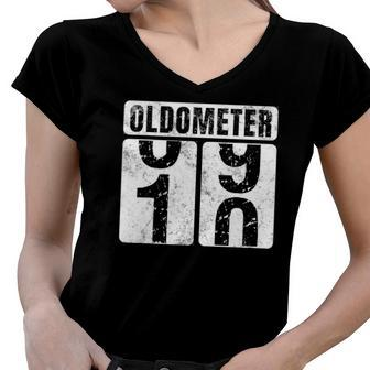 Oldometer 10 Vintage Funny 10Th Birthday Gift Idea Women V-Neck T-Shirt | Mazezy