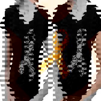 Orange Ribbon For Gun Violence Awareness Anti Gun Women V-Neck T-Shirt | Mazezy