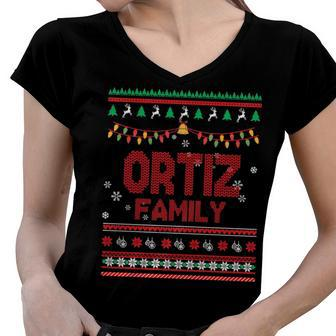 Ortiz Name Gift Ortiz Family Women V-Neck T-Shirt - Seseable