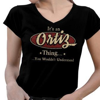 Ortiz Shirt Personalized Name Gifts T Shirt Name Print T Shirts Shirts With Name Ortiz Women V-Neck T-Shirt - Seseable