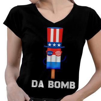 Patriotic Popsicles 4Th Of July Da Bomb Usa Sunglasses Women V-Neck T-Shirt - Seseable