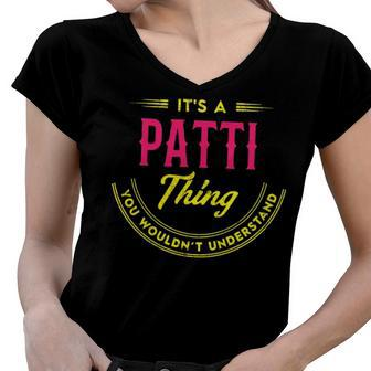 Patti Shirt Personalized Name Gifts T Shirt Name Print T Shirts Shirts With Name Patti Women V-Neck T-Shirt - Seseable