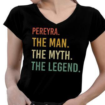 Pereyra Name Shirt Pereyra Family Name Women V-Neck T-Shirt - Monsterry DE