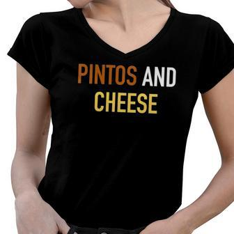 Pintos And Cheese Pureed Food Women V-Neck T-Shirt | Mazezy