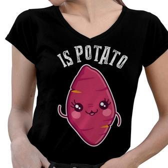 Potato Funny Late Night Television Women V-Neck T-Shirt - Monsterry UK