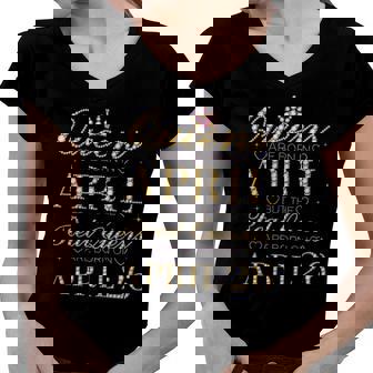 Queens Are Born In April Real Queens Are Born On April 26 Gift Women V-Neck T-Shirt | Mazezy