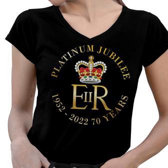 Queens Platinum Jubilee V2 Women V-Neck T-Shirt | Favorety UK