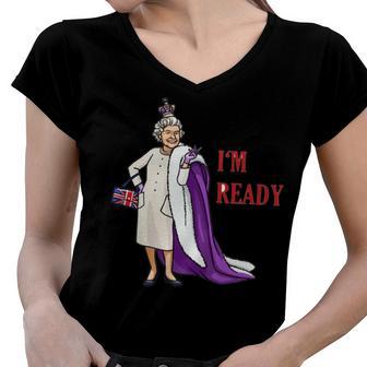 Queens Platinum Jubilee V3 Women V-Neck T-Shirt | Favorety AU